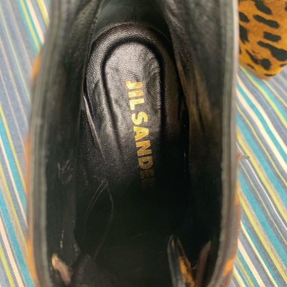 JIL SANDER CALF HAIR LEOPARD PRINT SAND CHAD WEDGE ANKLE BOOTIES SIZE 8/39 - Picture 6 of 8